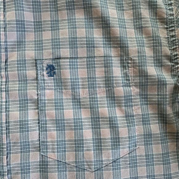 Izod Big Boys Pink/Blue Long Sleeve Button Down Plaid Stretch Shirt Size 18/20 - Picture 2 of 7